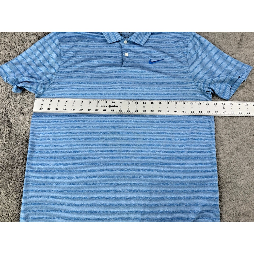 Nike Mens Polo Short Sleeve Golf Blue Stripes Size L Large - Picture 7 of 7